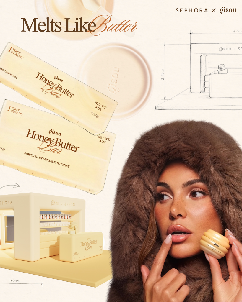 Gisou, honey butter bar, lip mask