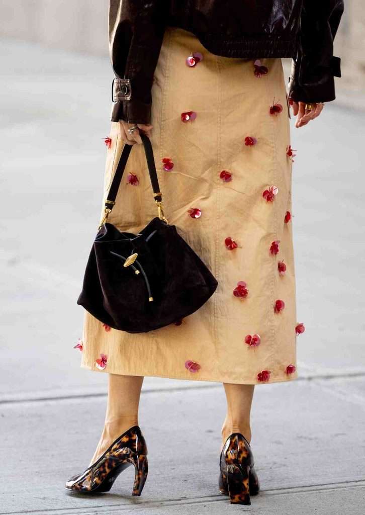 Skirt styled with a casual outfit